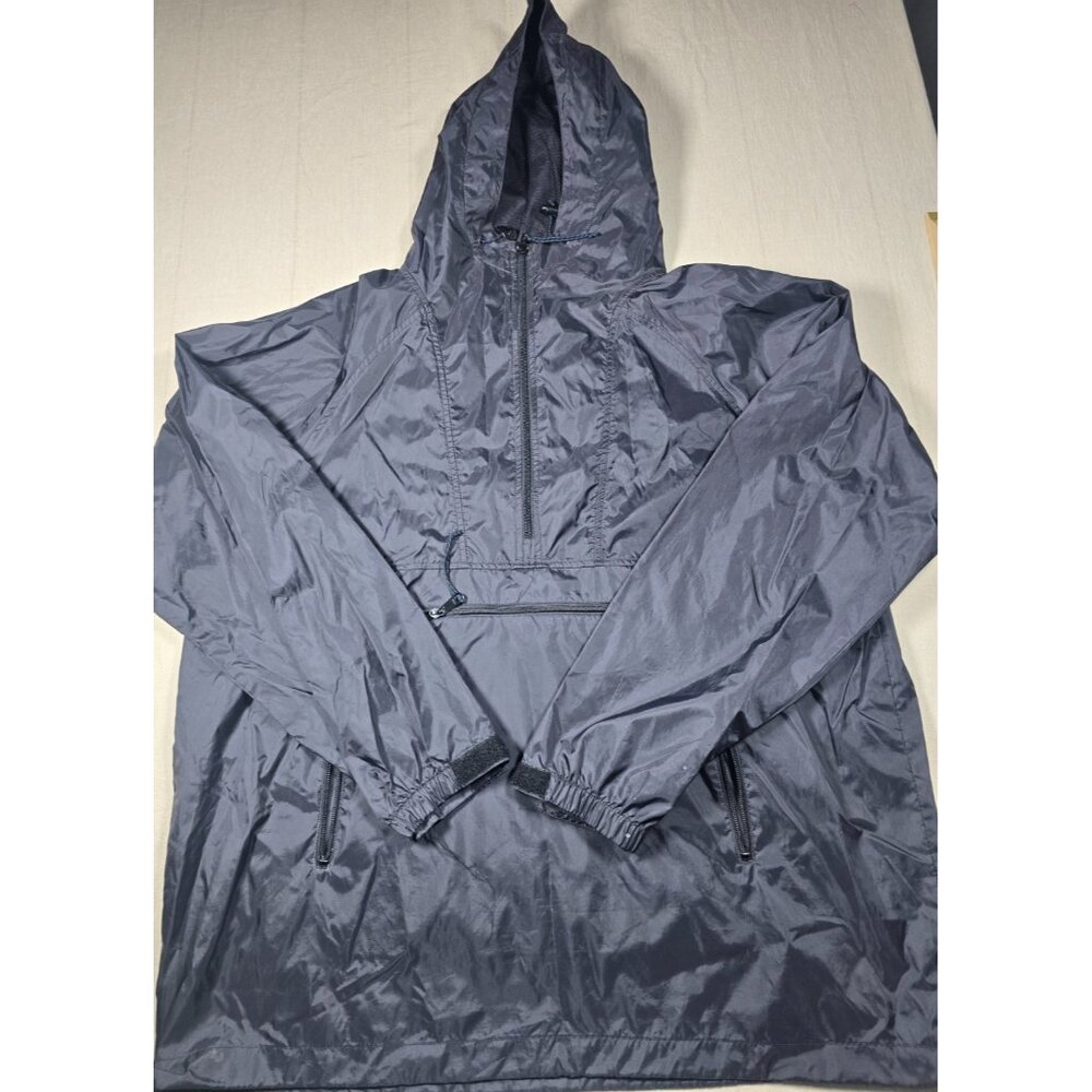 REI Vintage 90s Hooded Black Windbreaker Jacket Men's XL Outdoor Rain Coat